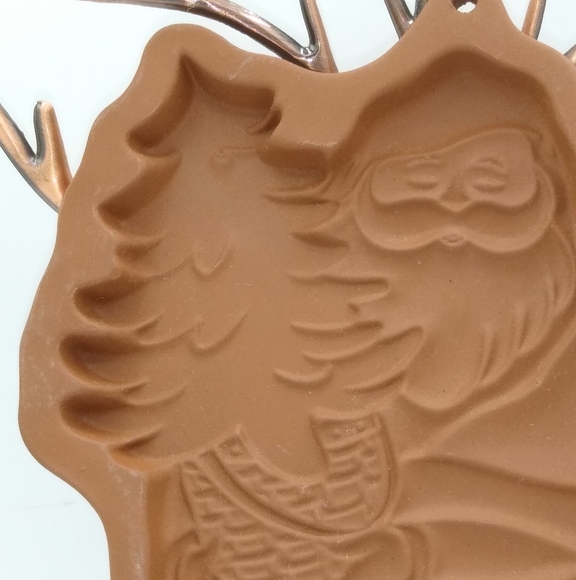 Longaberger Kriss Kringle Santa Cookie Mold 1991 Vintage Earthenware Christmas - Picture 3 of 12